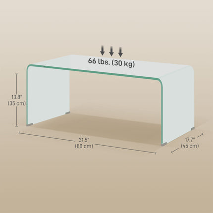 Sage Modern Glass Coffee Table with Safe Rounded Edges