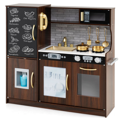 Toddler Pretend Play Kitchen for Boys and Girls 3-6 Years Old-Black