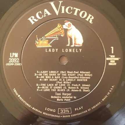 Toni Harper ‎– Lady Lonely - 1959 Mono Original