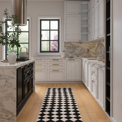 Trestres Checkered Black & Ivory Rug