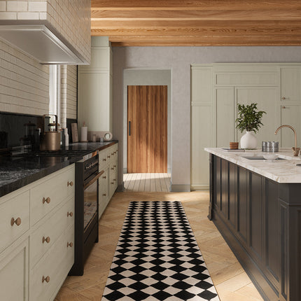 Trestres Checkered Black & Ivory Rug