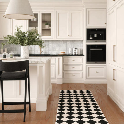 Trestres Checkered Black & Ivory Rug