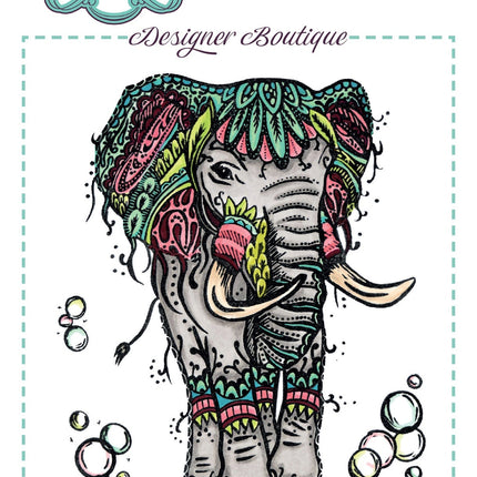 Creative Expressions Designer Boutique Doodle Elephant 6 in x 4 in Clear Stamp Set