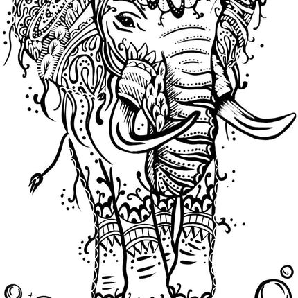 Creative Expressions Designer Boutique Doodle Elephant 6 in x 4 in Clear Stamp Set