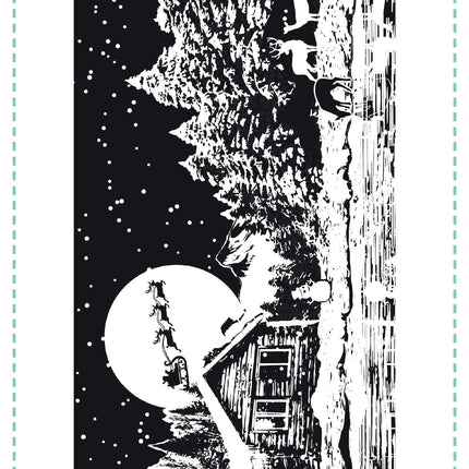 Creative Expressions Designer Boutique Christmas Cabin 4 in x 8 in Pre Cut Stamp