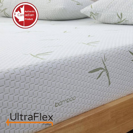 UltraFlex EasySleep- Canadian-Made Medium Firm Gel Infused Reversible Comfort With Pressure Relief, Cooling Technology, Bamboo Cover, CertiPUR-US® Certified Foam Eco-Friendly Mattress (Made in Canada)