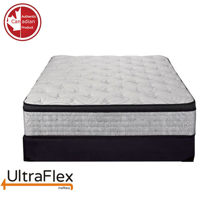 UltraFlex OASIS- 12” Hybrid Orthopedic Eurotop, Spinal Care Pocket Coil, Premium High Density Foam Encased, Pressure Relieving Comfort Foam and HDcoil Pocketed, Eco-Friendly Mattress (Made in Canada) With WaterProof Mattress Protector
