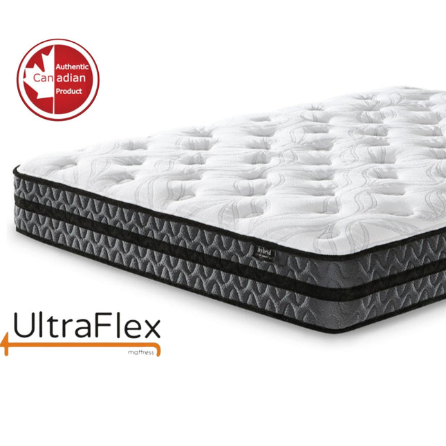 UltraFlex JOY -Orthopedic, Coiled Innerspring Comfort layer Foam Encased, Eco-friendly Hybrid Mattress (Made in Canada)