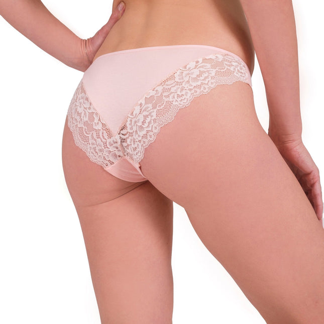 3-Pack Women’s Cotton Lace Back Panties – Soft Stretch Bikini Briefs with Elegant Trim