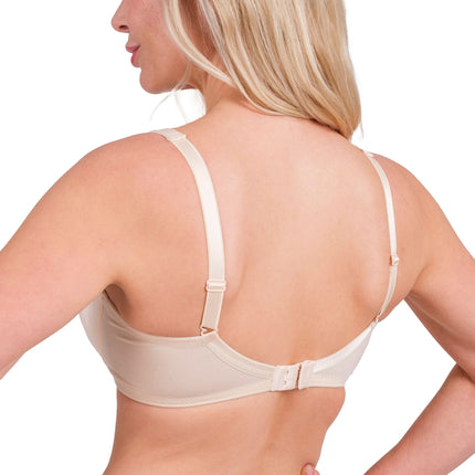 Lace-Trim Full-Coverage Support Bra – Breathable, Elegant & Underwire Everyday Lingerie (Black, Skin, White)