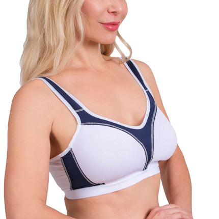 Women’s High-Impact Sports Bra – Breathable Mesh & Supportive Fit (Red, Black, Navy, White)