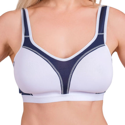 Women’s High-Impact Sports Bra – Breathable Mesh & Supportive Fit (Red, Black, Navy, White)