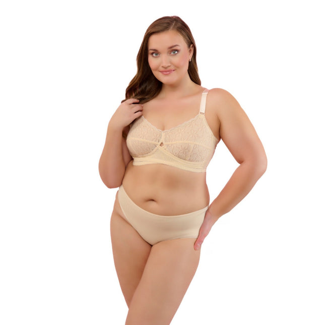 Full-Coverage Lace Bra for Women – Adjustable Straps, Wireless Support & Breathable Everyday Fit