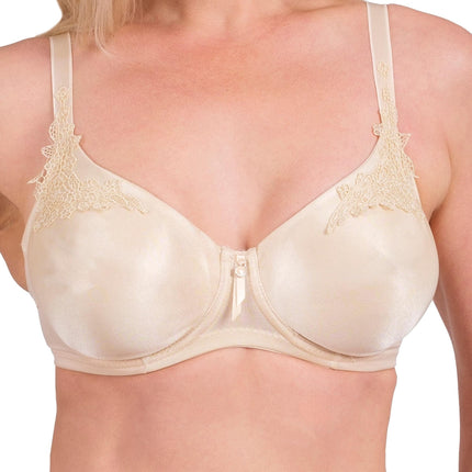 Lace Full-Coverage Support Bra – Elegant, Adjustable & Breathable Underwire Lingerie (Black, Skin, Mink)