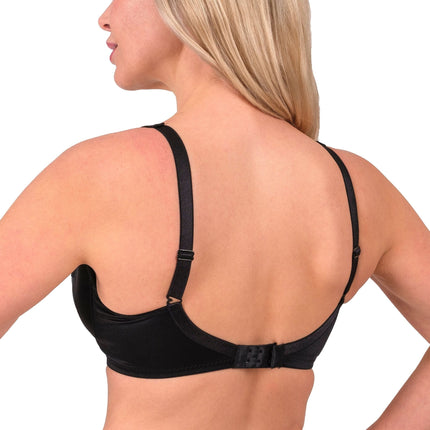 Lace-Trim Full-Coverage Support Bra – Breathable, Elegant & Underwire Everyday Lingerie (Black, Skin, White)