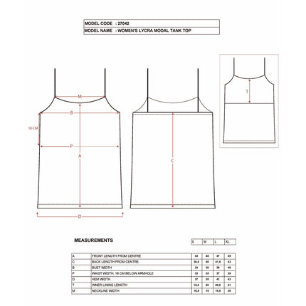 Women's Cotton-Modal Camisole Top – Soft Stretch Knit Tank with Thin Straps