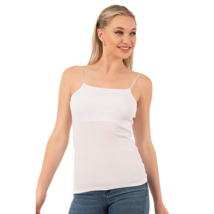 Women's Cotton-Modal Camisole Top – Soft Stretch Knit Tank with Thin Straps