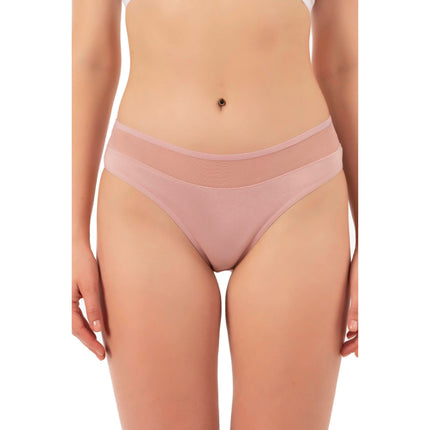 7-Pack Women’s Cotton Bikini Panties with Mesh Waist – Stretch Slip Brief Underwear Set