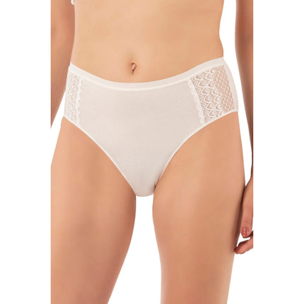 3-Pack Women’s Cotton Modal High-Leg Briefs – Lace Side Panel Underwear Set