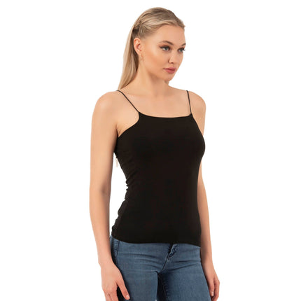 Women's Cotton-Modal Camisole Top – Soft Stretch Knit Tank with Thin Straps