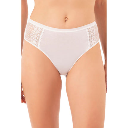 3-Pack Women’s Cotton Modal High-Leg Briefs – Lace Side Panel Underwear Set