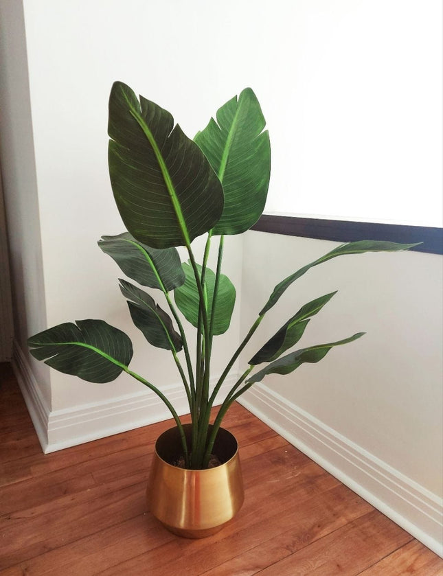 Boho Artificial Bird Of Paradise Potted Plant 43''