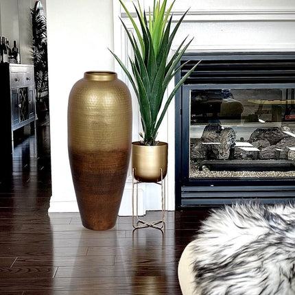 Selina Hand Hammered Brass Floor Vase