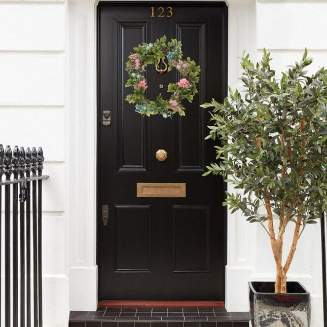 Pastel Artificial Floral Wreath 18.9''