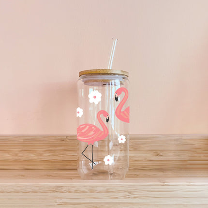 Verre boho - flamant rose
