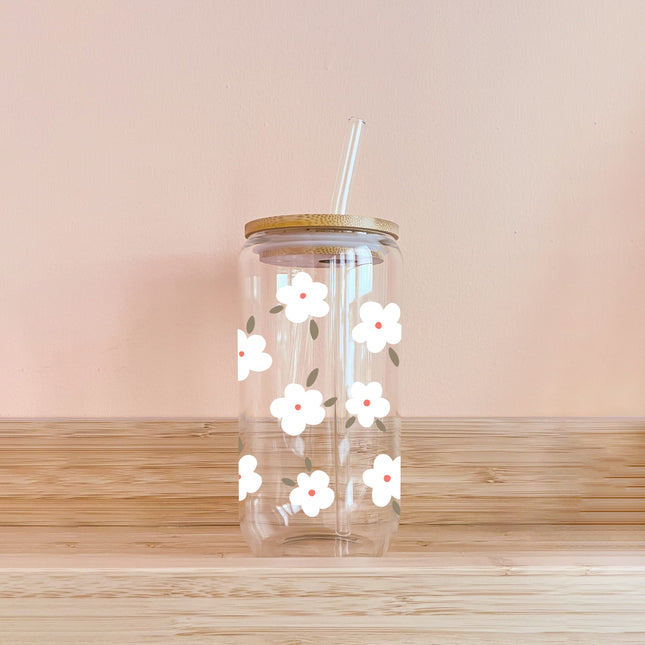 Verre boho - fleurs d'hiver