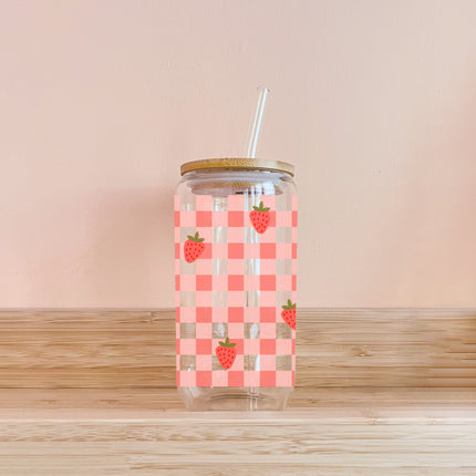 Verre - Gingham fraises