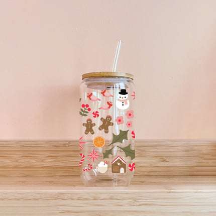 Verre boho - mosaïque de Noël