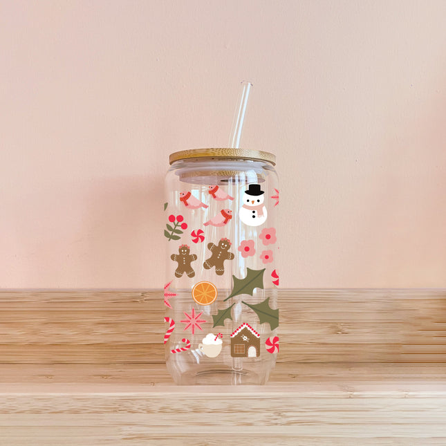 Verre boho - mosaïque de Noël