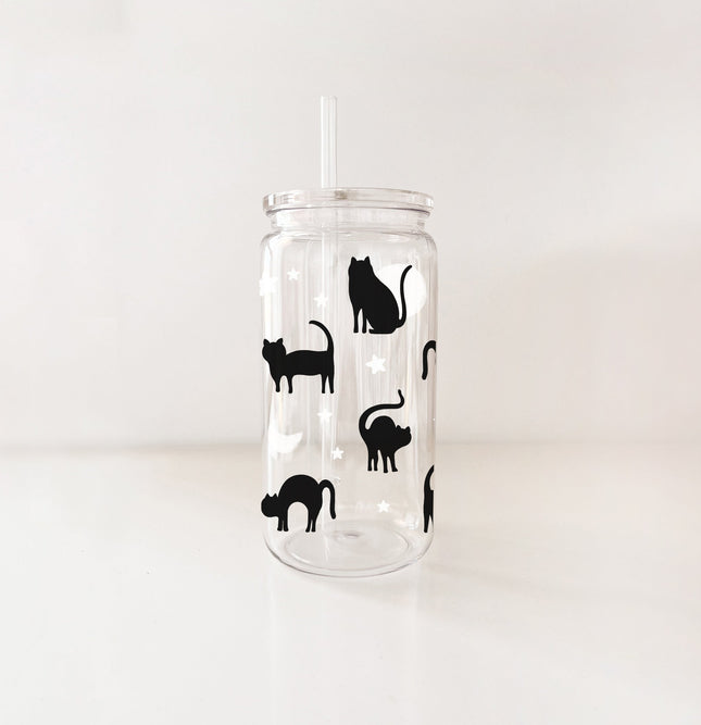 Verre en plastique - Chats noirs