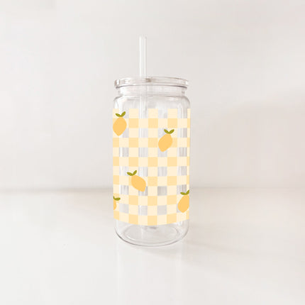 Verre en plastique - Gingham citrons
