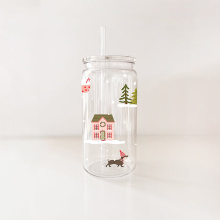 Verre en plastique 16oz - Noël au chalet