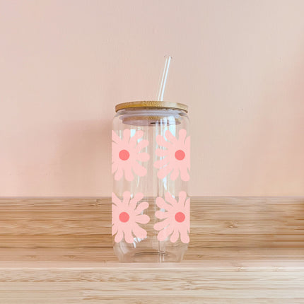 Verre boho - modèle rose vintage