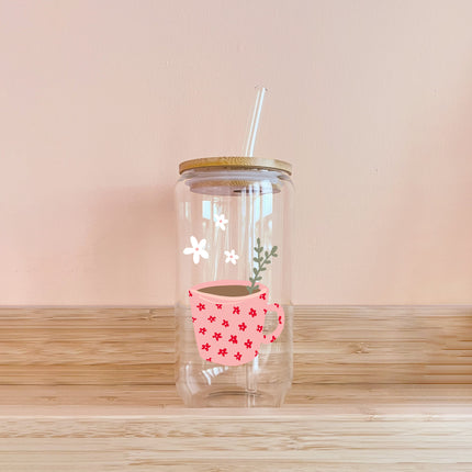 Verre boho - tasse de café rose