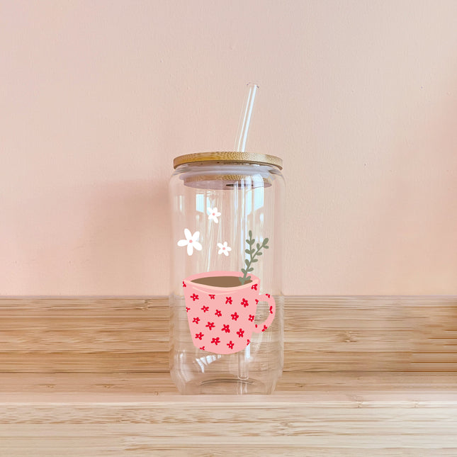Verre boho - tasse de café rose
