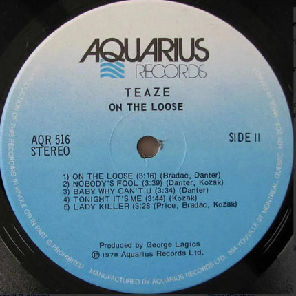 Teaze - On The Loose - 1st Pressing, 1978 Original
