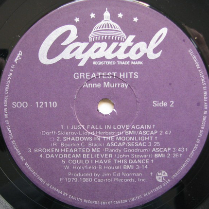 Anne Murray – Anne Murray's Greatest Hits - 1980 Original