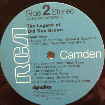 Hank Snow – The Legend Of Old Doc Brown