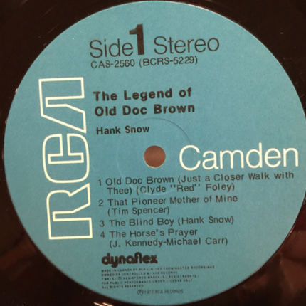 Hank Snow – The Legend Of Old Doc Brown