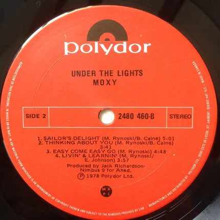 Moxy – Under The Lights - 1978 Original in Shrinkwrap