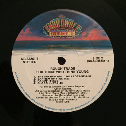 Rough Trade – For Those Who Think Young - 1982 US Pressing!
