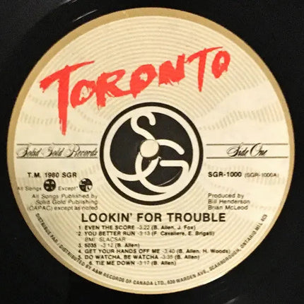 Toronto – Lookin' For Trouble - 1980
