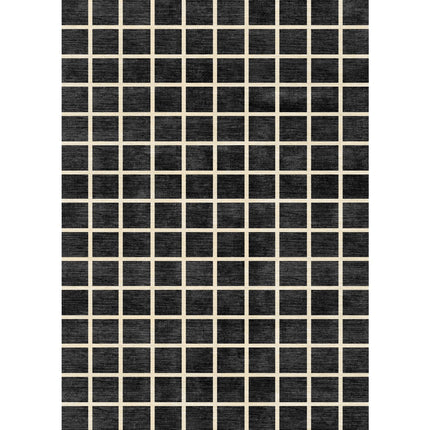 Caper Black Natural Checkered Rug