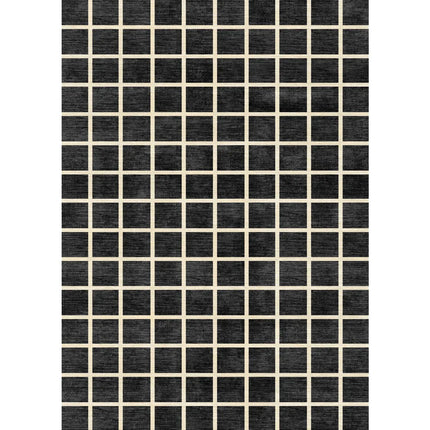 Caper Black Natural Checkered Rug