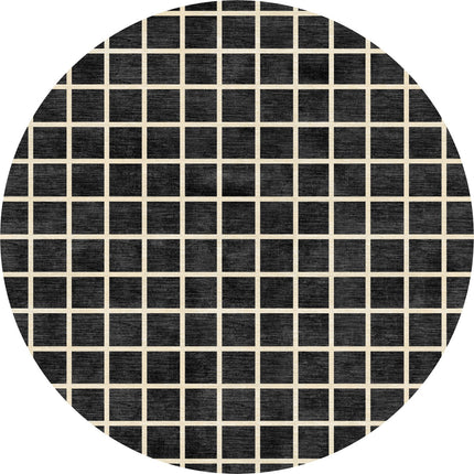 Caper Black Natural Checkered Rug