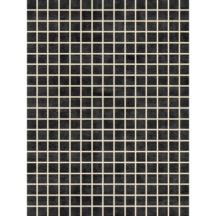 Caper Black Natural Checkered Rug